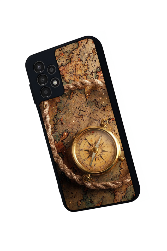 Samsung Galaxy A13 Uyumlu Pusula Tasarımlı Glossy Premium Kılıf