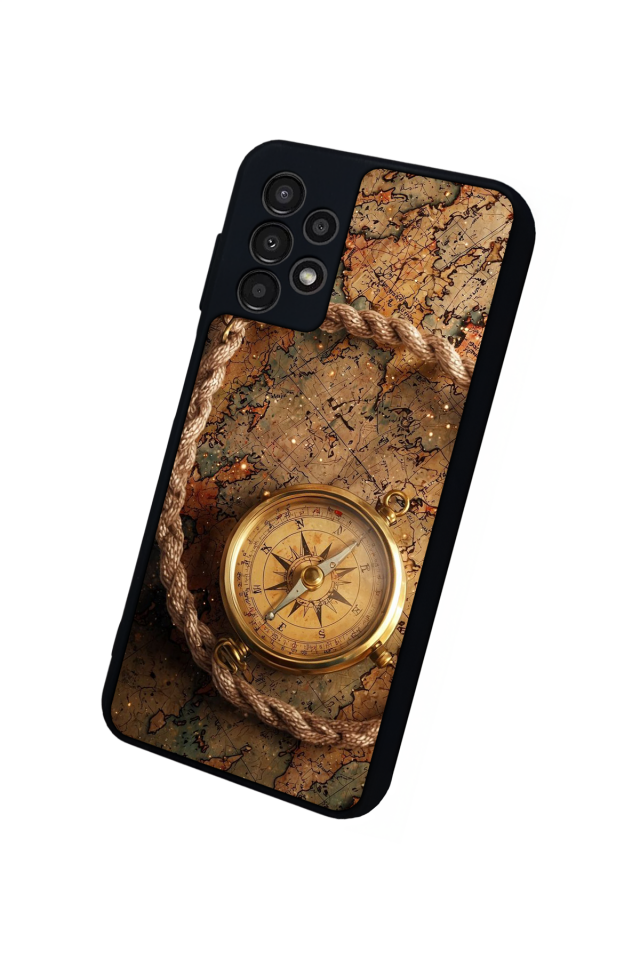 Samsung Galaxy A13 Uyumlu Pusula Tasarımlı Glossy Premium Kılıf
