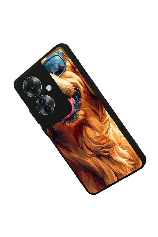 Oppo Reno 11F Uyumlu Golden Kopek Tasarımlı Glossy Premium Kılıf