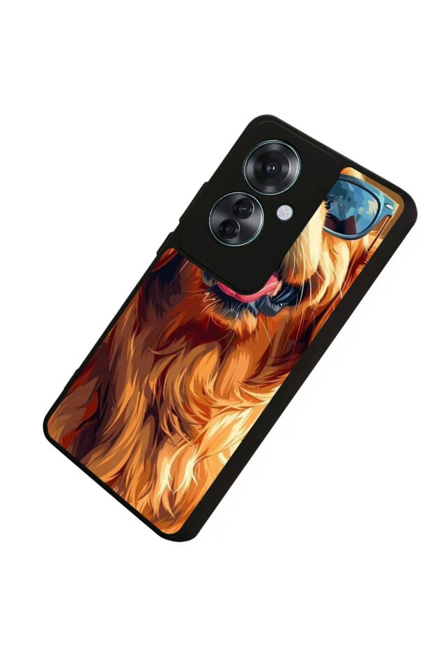 Oppo Reno 11F Uyumlu Golden Kopek Tasarımlı Glossy Premium Kılıf