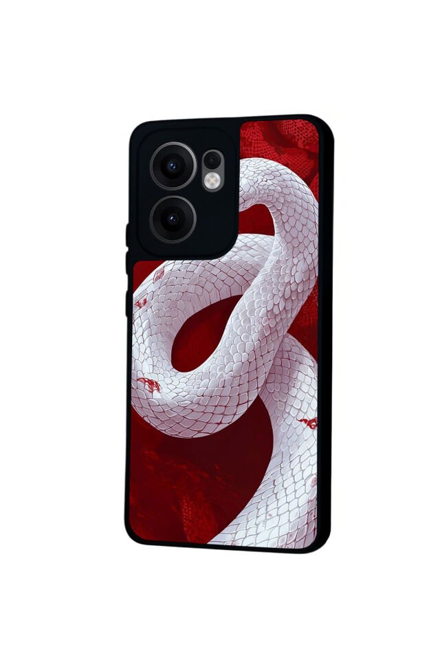 Oppo Reno 13F Uyumlu Yılan Tasarımlı Glossy Premium Kılıf
