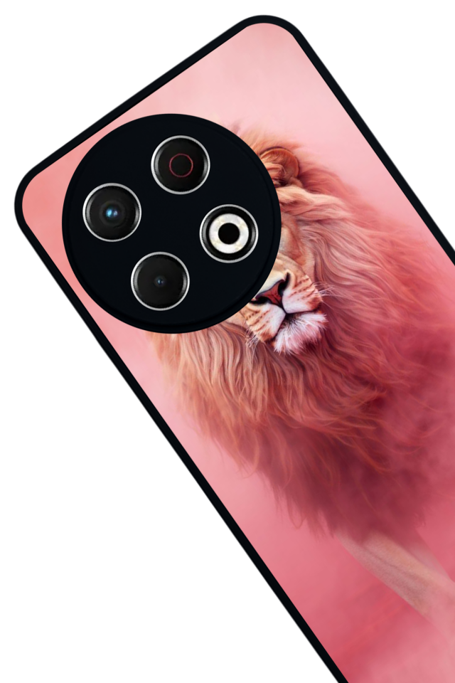 Tecno Spark 30 Pro Uyumlu Aslan Tasarımlı Glossy Premium Kılıf