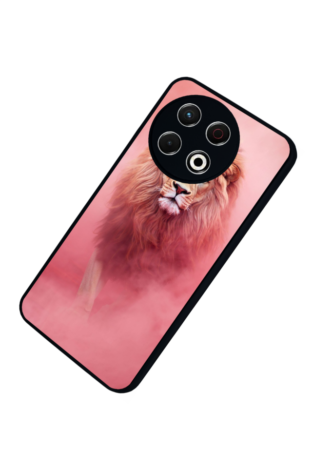 Tecno Spark 30 Pro Uyumlu Aslan Tasarımlı Glossy Premium Kılıf