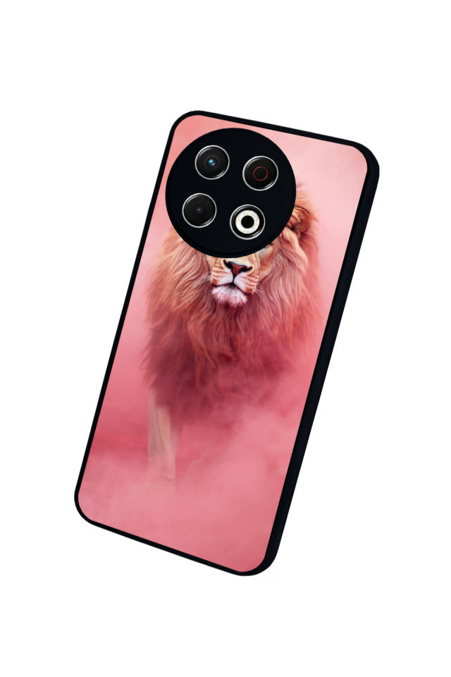 Tecno Spark 30 Pro Uyumlu Aslan Tasarımlı Glossy Premium Kılıf