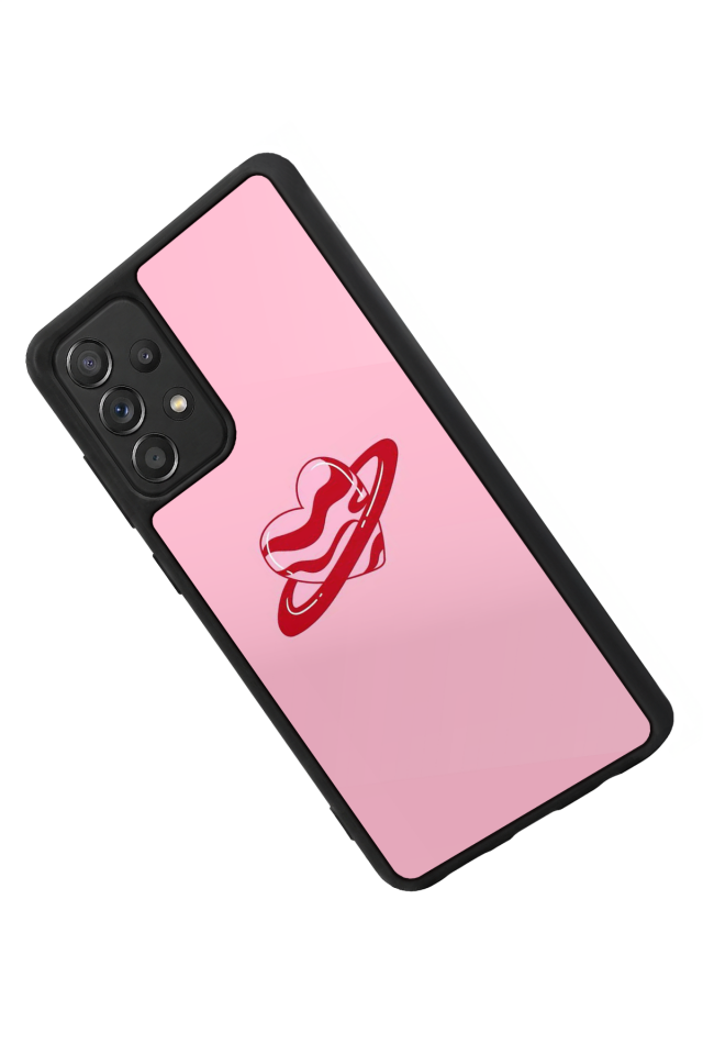 Samsung Galaxy A72 Uyumlu Kalp Love Tasarımlı Glossy Premium Kılıf