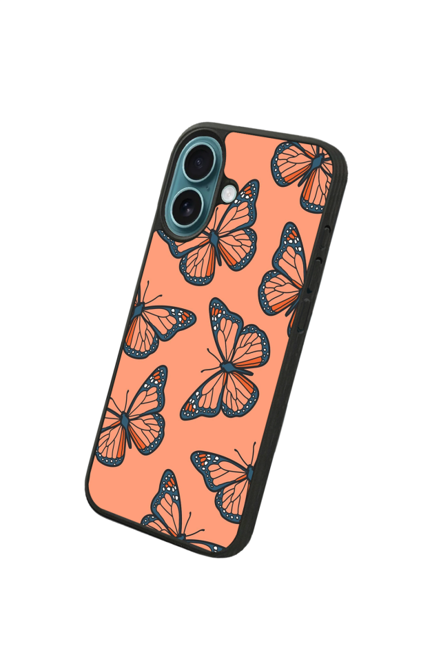 iPhone 16 Uyumlu Kelebek Tasarımlı Glossy Premium Kılıf