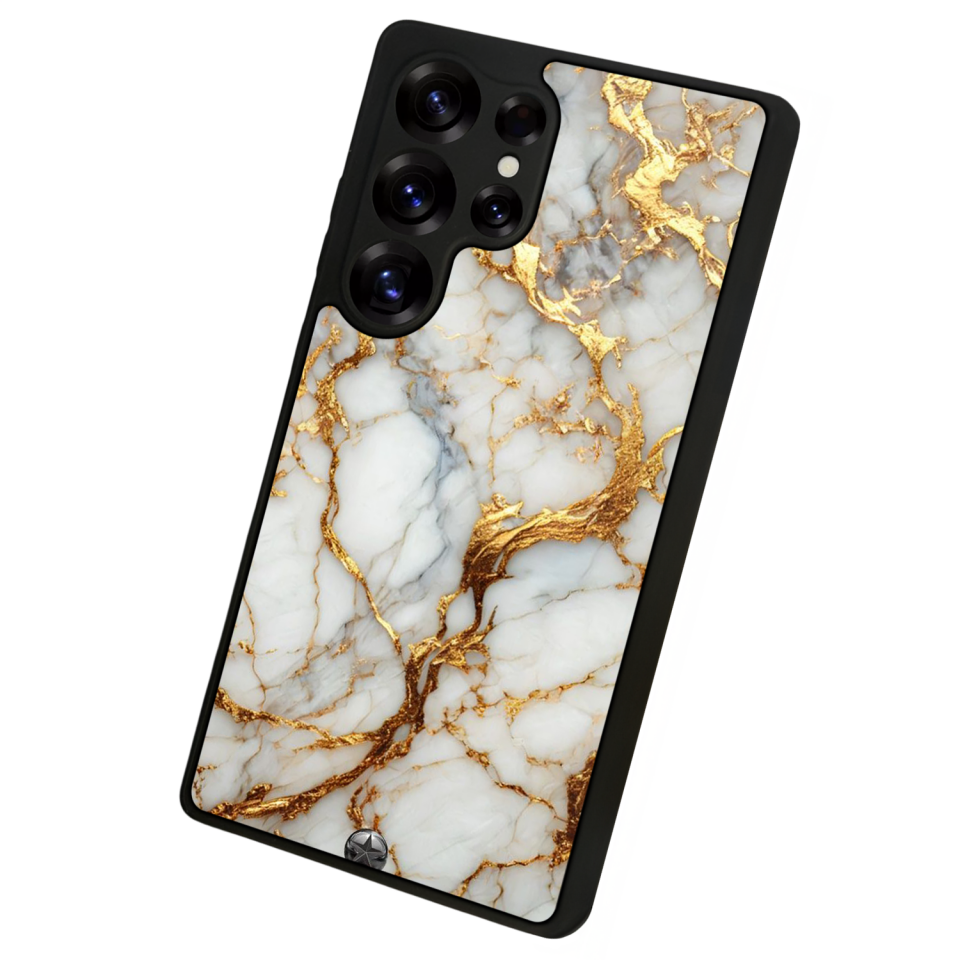 Samsung Galaxy S25 Ultra Uyumlu Mermer Marble Tasarımlı Glossy Premium Kılıf
