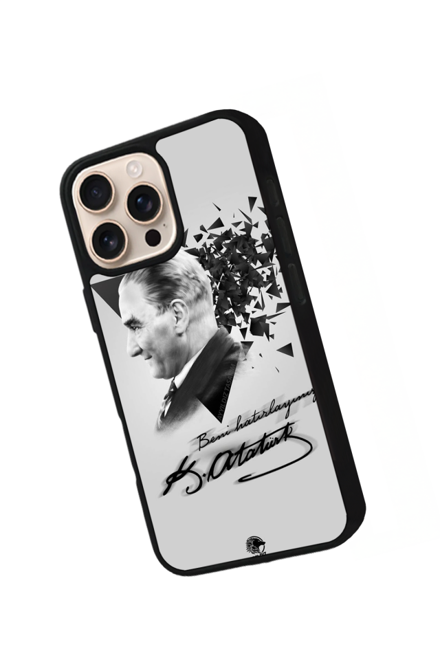 iPhone 15 Pro Max Uyumlu Mustafa Kemal Ataturk Tasarımlı Glossy Premium Kılıf