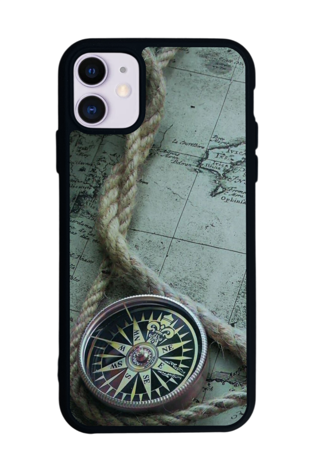 iPhone 11 Uyumlu Pusula Tasarımlı Glossy Premium Kılıf