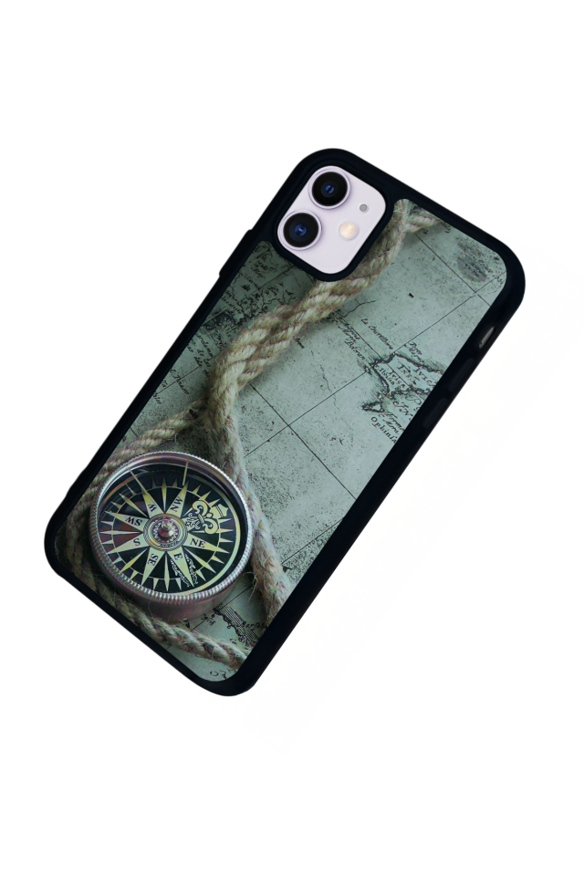 iPhone 11 Uyumlu Pusula Tasarımlı Glossy Premium Kılıf