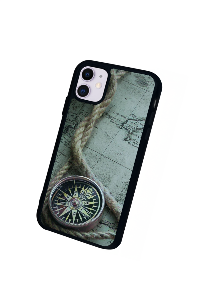iPhone 11 Uyumlu Pusula Tasarımlı Glossy Premium Kılıf