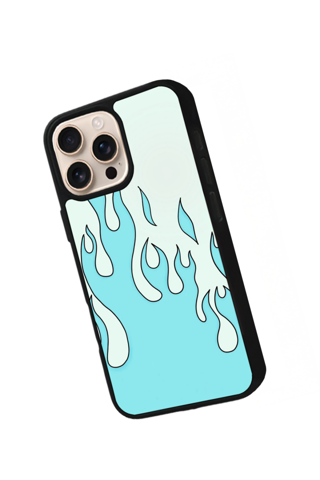 iPhone 16 Pro Max Uyumlu Retro Flame Patterns Tasarımlı Glossy Premium Kılıf