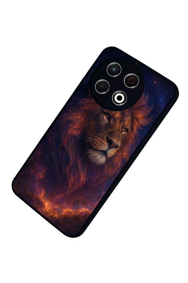Tecno Spark 30 Pro Uyumlu Aslan Tasarımlı Glossy Premium Kılıf