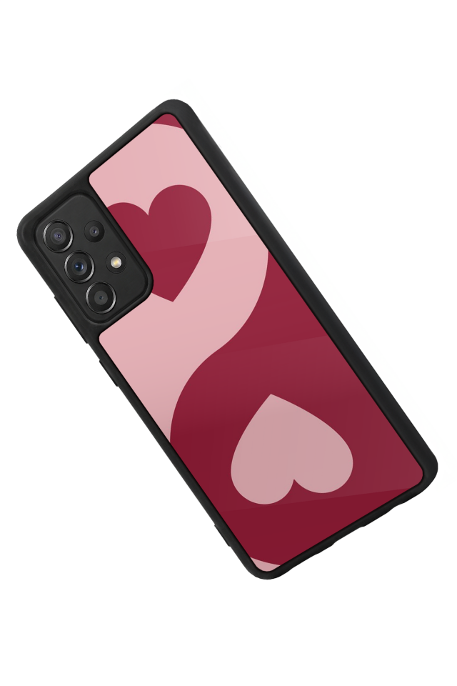 Samsung Galaxy A72 Uyumlu Kalp Love Tasarımlı Glossy Premium Kılıf