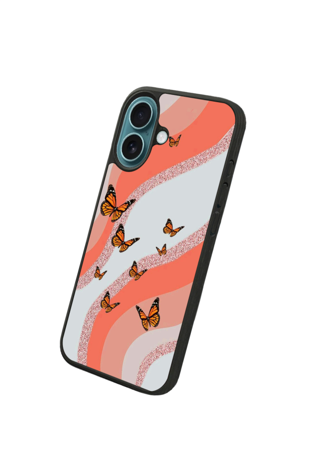 iPhone 16 Uyumlu Kelebek Tasarımlı Glossy Premium Kılıf