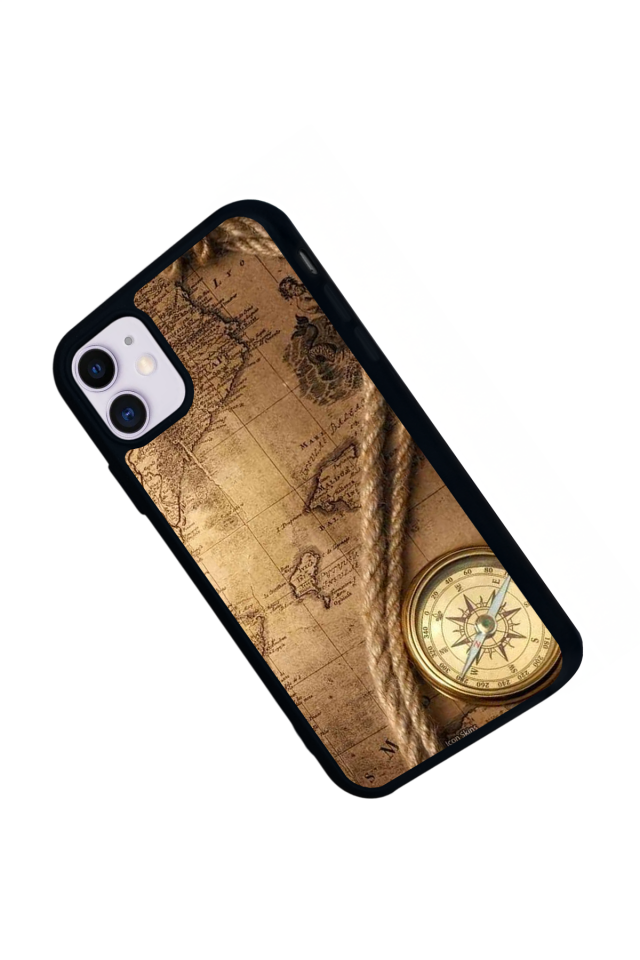 iPhone 11 Uyumlu Pusula Tasarımlı Glossy Premium Kılıf