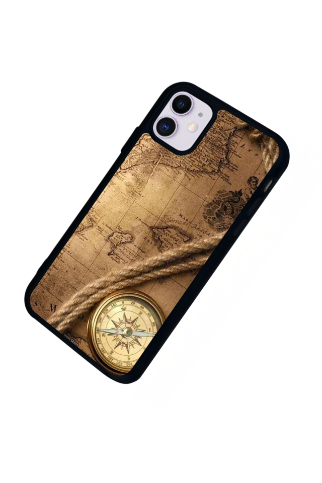 iPhone 11 Uyumlu Pusula Tasarımlı Glossy Premium Kılıf