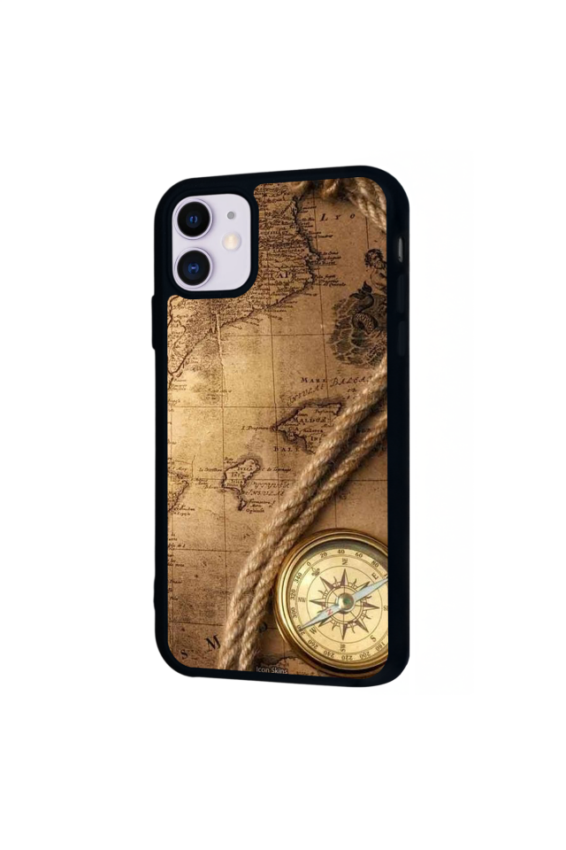 iPhone 11 Uyumlu Pusula Tasarımlı Glossy Premium Kılıf