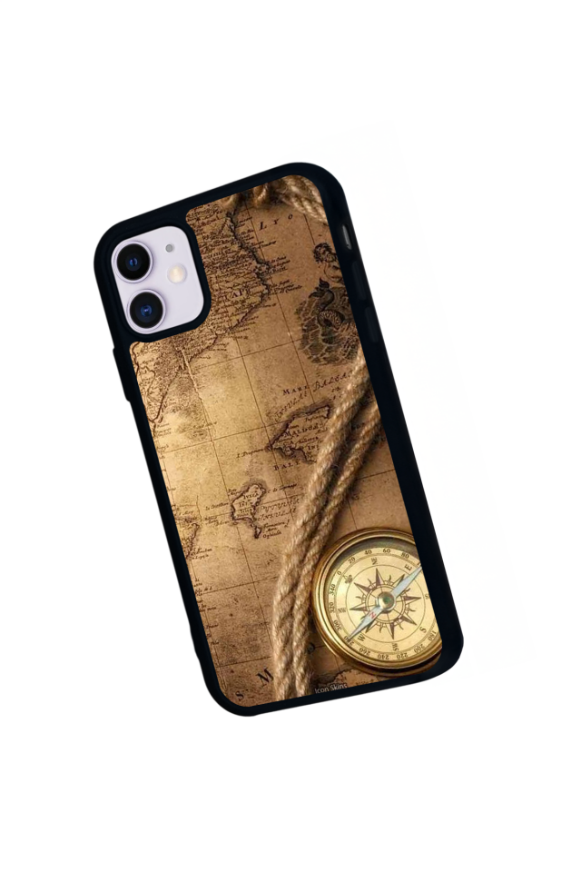 iPhone 11 Uyumlu Pusula Tasarımlı Glossy Premium Kılıf