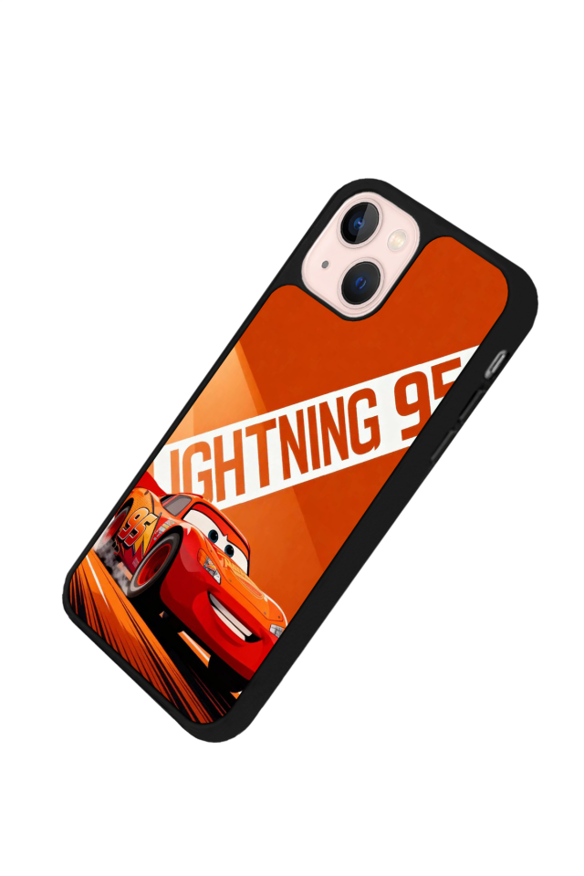 iPhone 13/14 Uyumlu Şimsek McQueen Tasarımlı Glossy Premium Kılıf