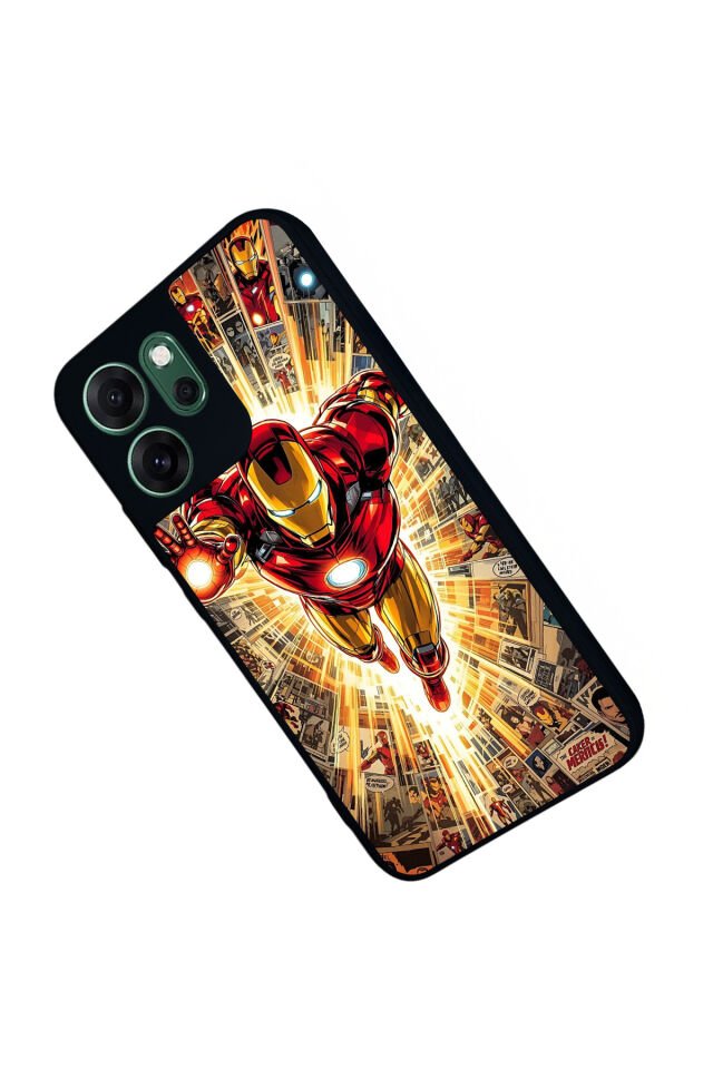 Oppo Reno 14F Uyumlu Iron Man ( Demir Adam ) Tasarımlı Glossy Premium Kılıf