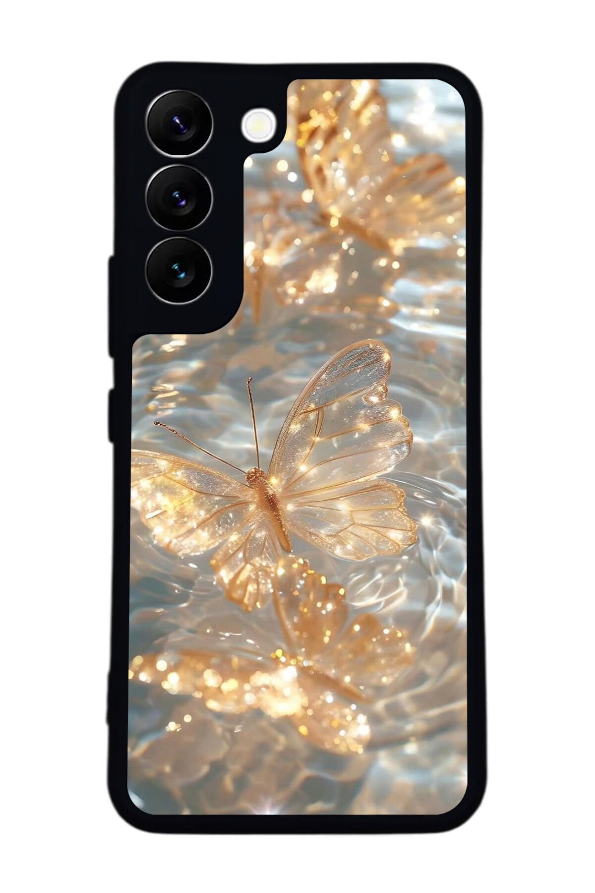 Samsung Galaxy S22 Uyumlu Kelebek Tasarımlı Glossy Premium Kılıf
