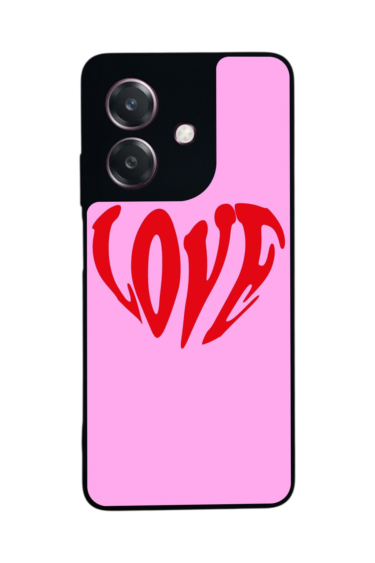 Oppo A3 5G Uyumlu Kalp Love Tasarımlı Glossy Premium Kılıf