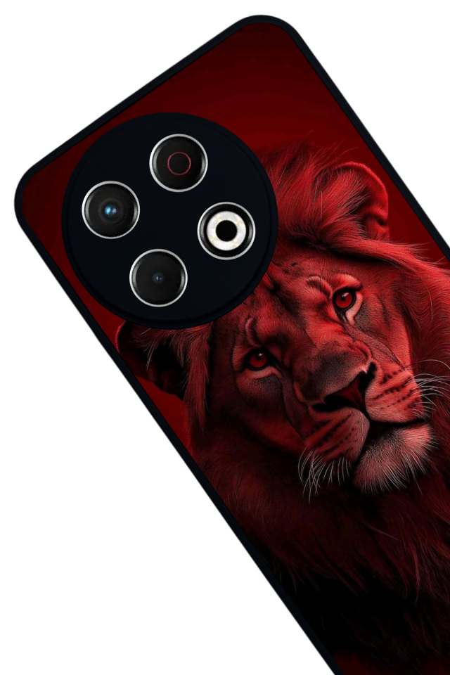 Tecno Spark 30 Pro Uyumlu Aslan Tasarımlı Glossy Premium Kılıf