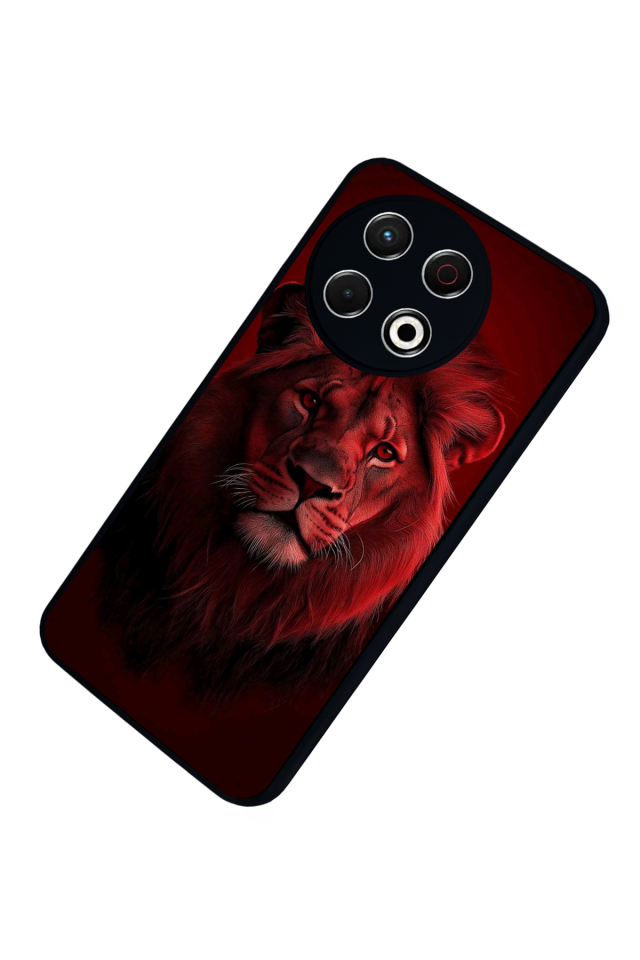 Tecno Spark 30 Pro Uyumlu Aslan Tasarımlı Glossy Premium Kılıf