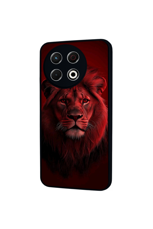 Tecno Spark 30 Pro Uyumlu Aslan Tasarımlı Glossy Premium Kılıf