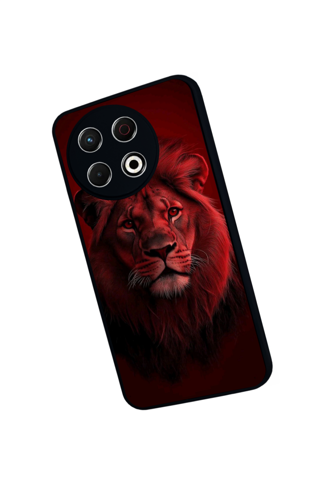 Tecno Spark 30 Pro Uyumlu Aslan Tasarımlı Glossy Premium Kılıf