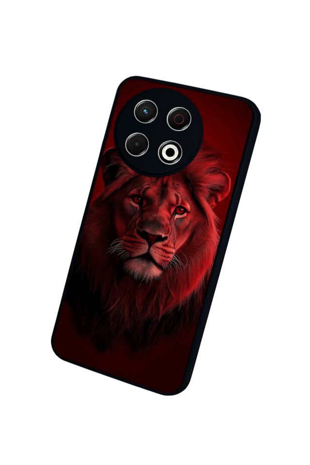 Tecno Spark 30 Pro Uyumlu Aslan Tasarımlı Glossy Premium Kılıf