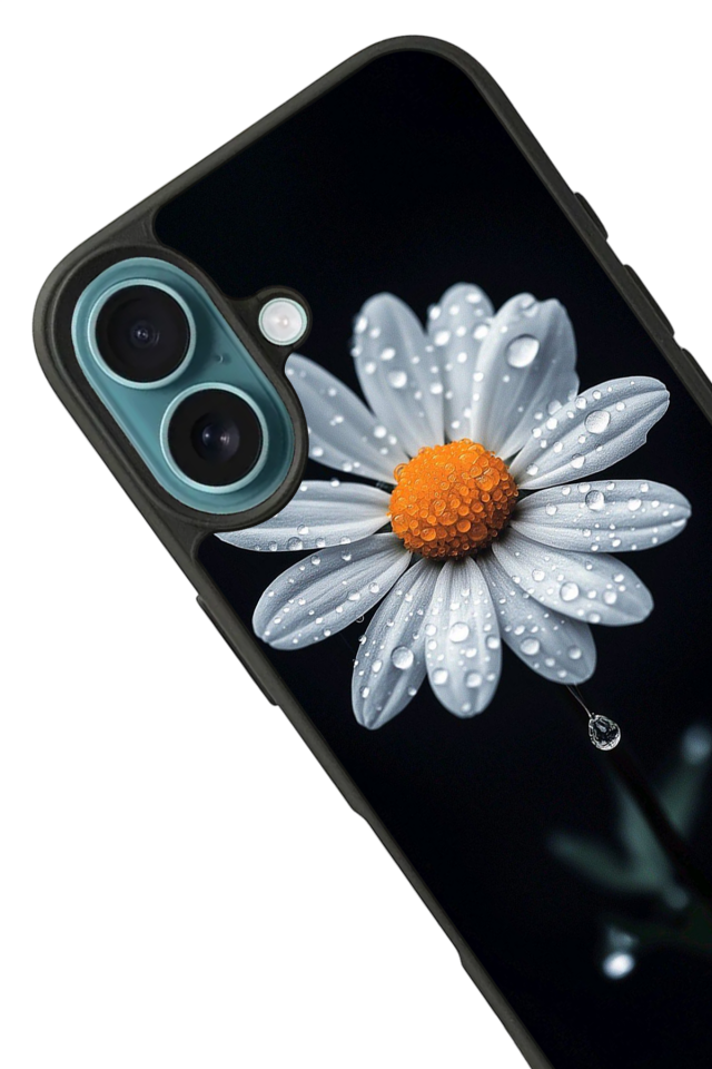 iPhone 16 Plus Uyumlu Cicek Tasarımlı Glossy Premium Kılıf