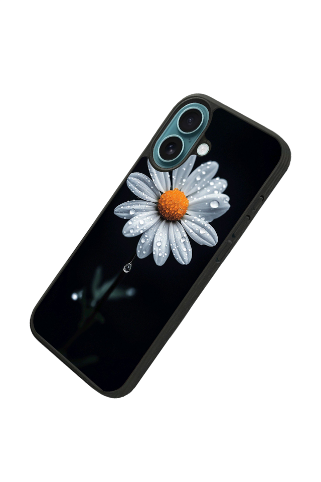 iPhone 16 Plus Uyumlu Cicek Tasarımlı Glossy Premium Kılıf