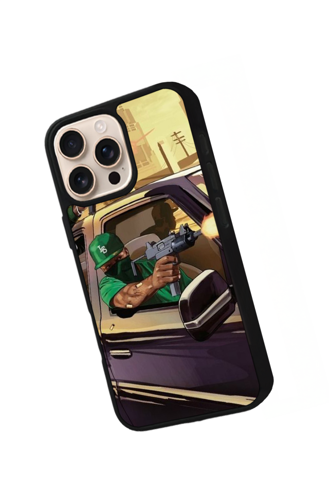 iPhone 15 Pro Max Uyumlu GTA Tasarımlı Glossy Premium Kılıf