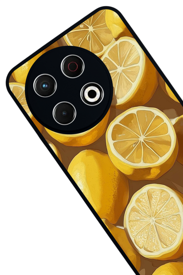 Tecno Spark 30 Pro Uyumlu Limon Tasarımlı Glossy Premium Kılıf