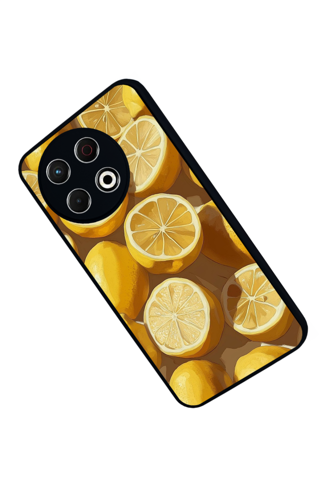 Tecno Spark 30 Pro Uyumlu Limon Tasarımlı Glossy Premium Kılıf