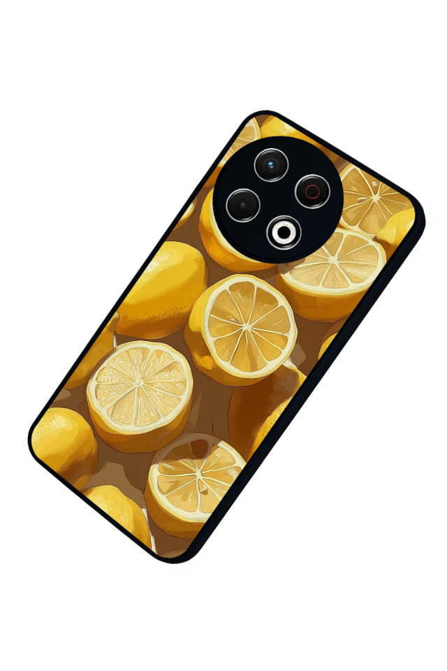Tecno Spark 30 Pro Uyumlu Limon Tasarımlı Glossy Premium Kılıf