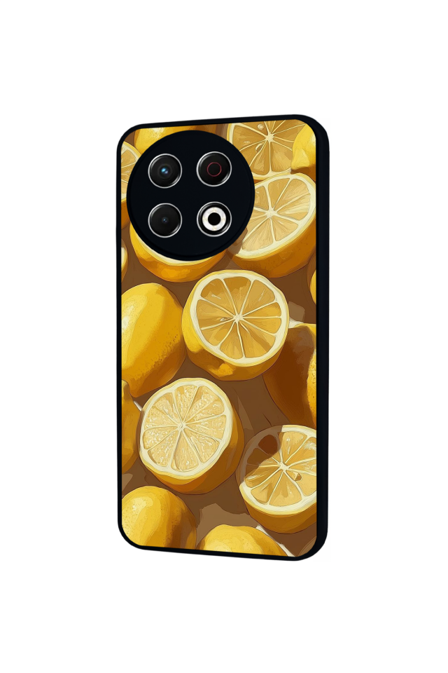 Tecno Spark 30 Pro Uyumlu Limon Tasarımlı Glossy Premium Kılıf