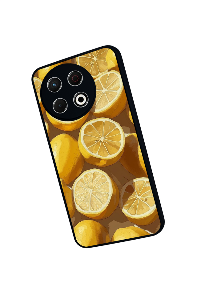 Tecno Spark 30 Pro Uyumlu Limon Tasarımlı Glossy Premium Kılıf