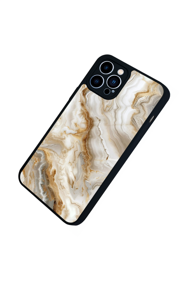 iPhone 12 Pro Max Uyumlu Mermer Marble Tasarımlı Glossy Premium Kılıf