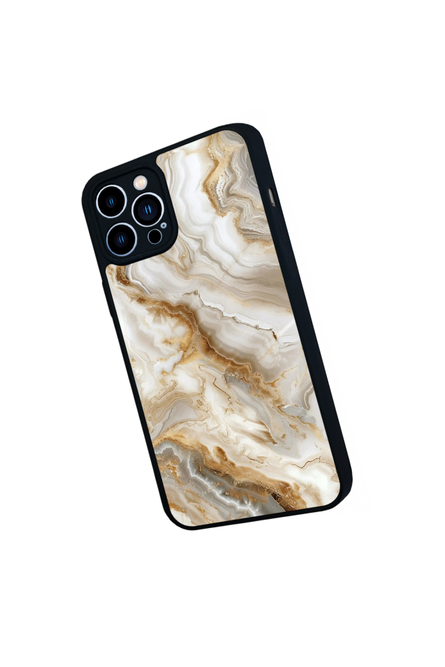 iPhone 12 Pro Max Uyumlu Mermer Marble Tasarımlı Glossy Premium Kılıf