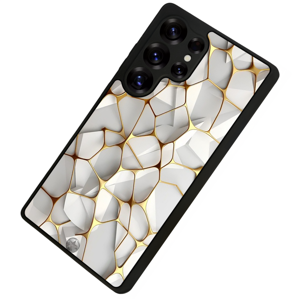 Samsung Galaxy S25 Ultra Uyumlu Mermer Marble Tasarımlı Glossy Premium Kılıf