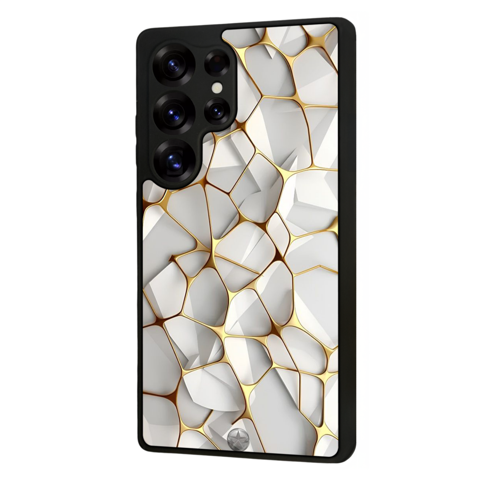 Samsung Galaxy S25 Ultra Uyumlu Mermer Marble Tasarımlı Glossy Premium Kılıf