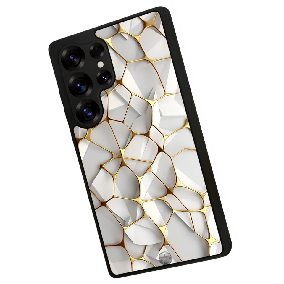 Samsung Galaxy S25 Ultra Uyumlu Mermer Marble Tasarımlı Glossy Premium Kılıf