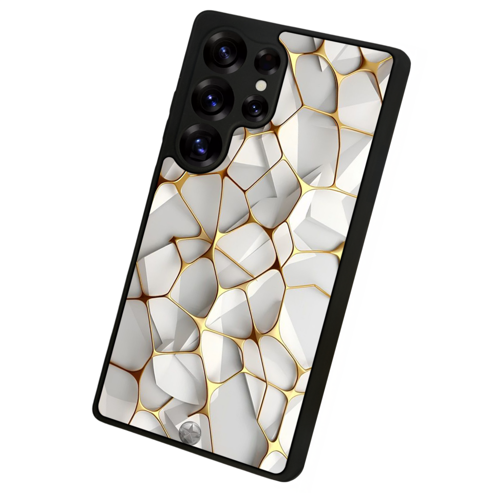 Samsung Galaxy S25 Ultra Uyumlu Mermer Marble Tasarımlı Glossy Premium Kılıf