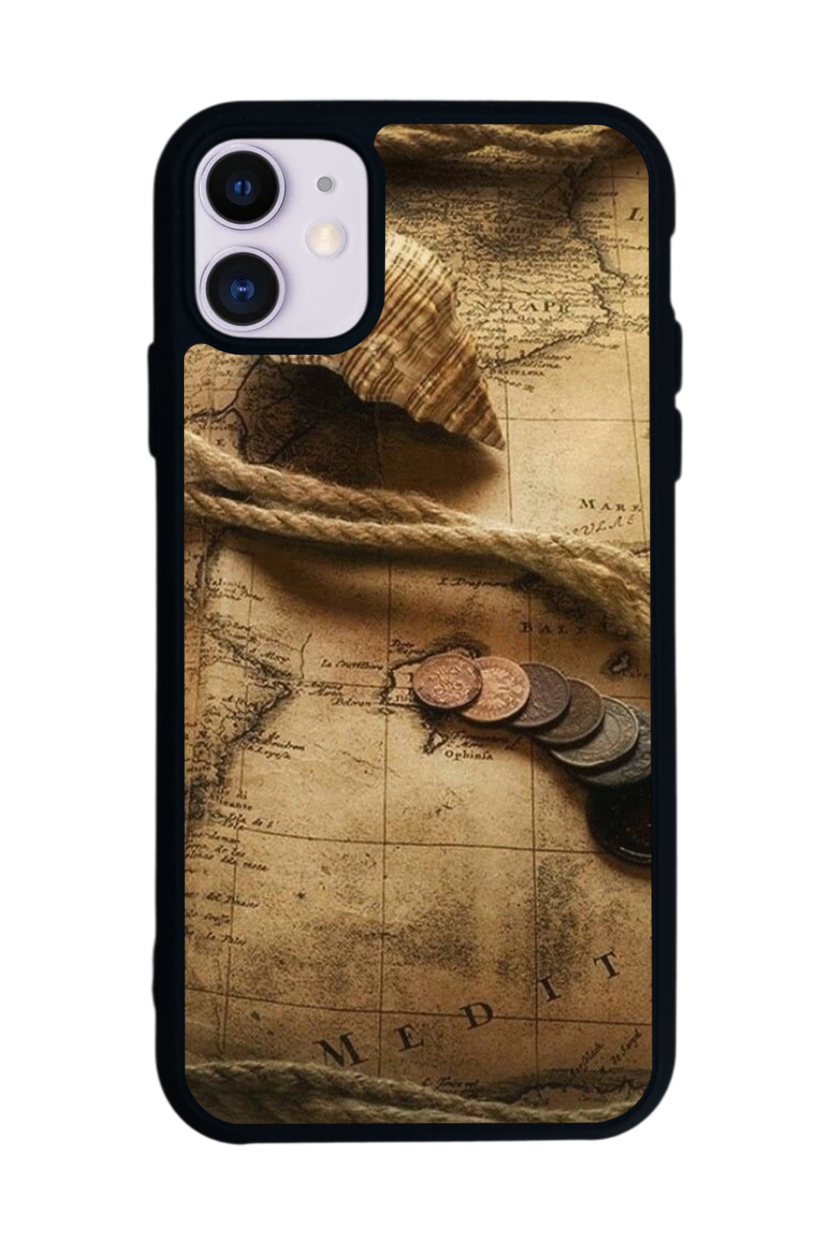 iPhone 11 Uyumlu Pusula Tasarımlı Glossy Premium Kılıf