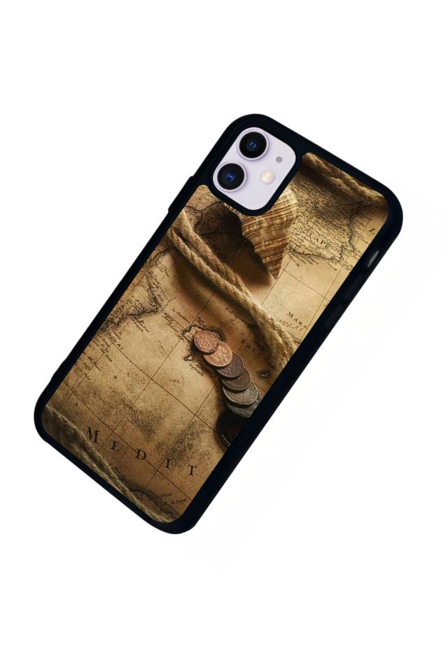 iPhone 11 Uyumlu Pusula Tasarımlı Glossy Premium Kılıf