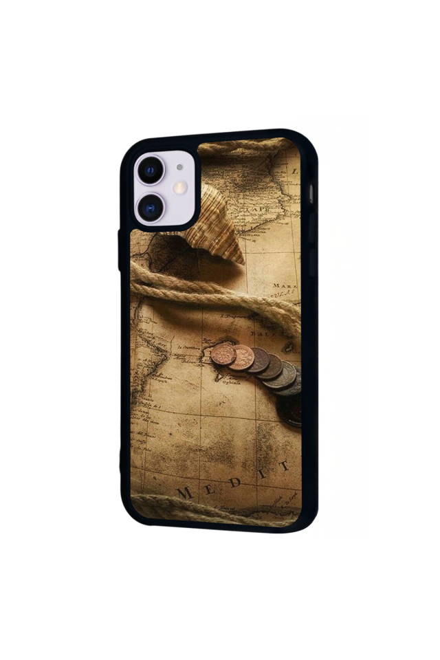 iPhone 11 Uyumlu Pusula Tasarımlı Glossy Premium Kılıf