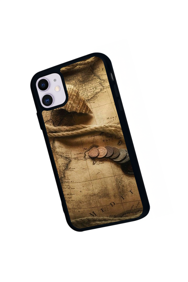 iPhone 11 Uyumlu Pusula Tasarımlı Glossy Premium Kılıf